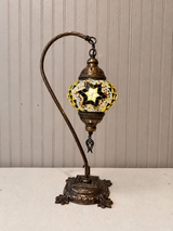 Turkish Mosaic Swanneck Lamp Small Globe No 4