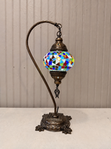 Turkish Mosaic Swanneck Lamp Small Globe No 5