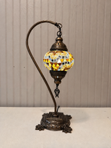 Turkish Mosaic Swanneck Lamp Small Globe No 6