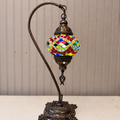 Turkish Mosaic Swanneck Lamp Small Globe No 7