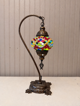 Turkish Mosaic Swanneck Lamp Small Globe No 7