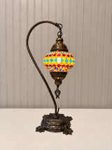 Turkish Mosaic Swanneck Lamp Small Globe No 9